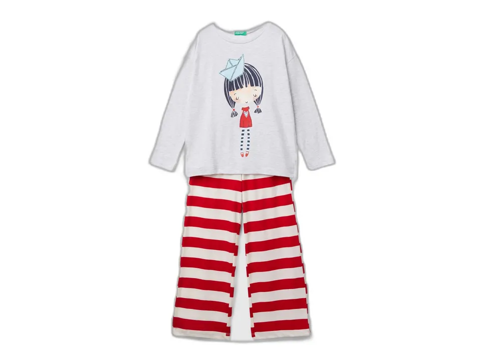 Benetton 3y5e0p07d Pigiama Bambina Glitter Taglia 90