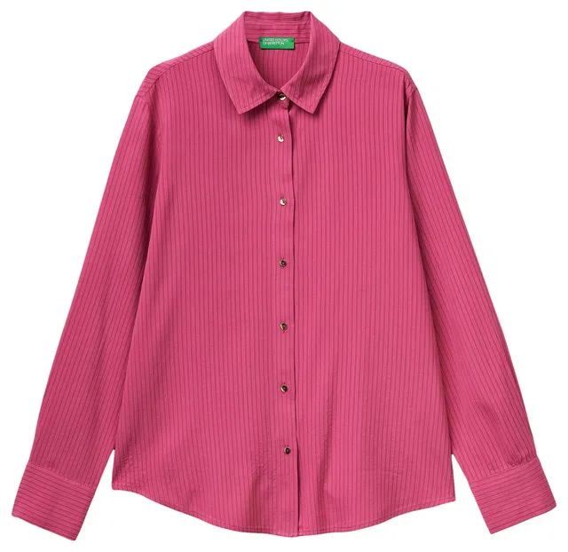 United Colors of Benetton 5x0vdq0dc Camicia Donna Rosa XS