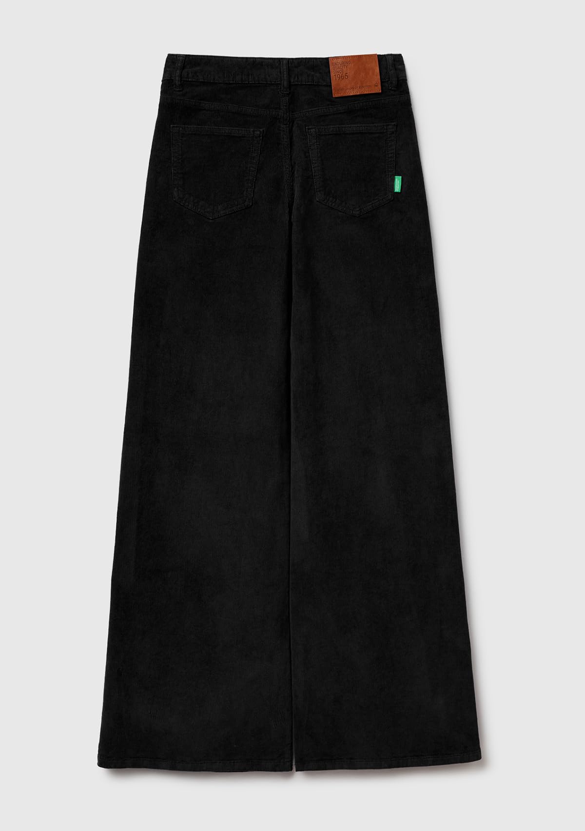 Benetton 41ULDE029 Pantalone Donna Velluto Nero 30