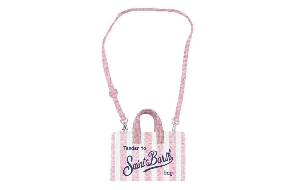 MC2 Saint Barth Phone Bag borsa donna rosa lino a righe