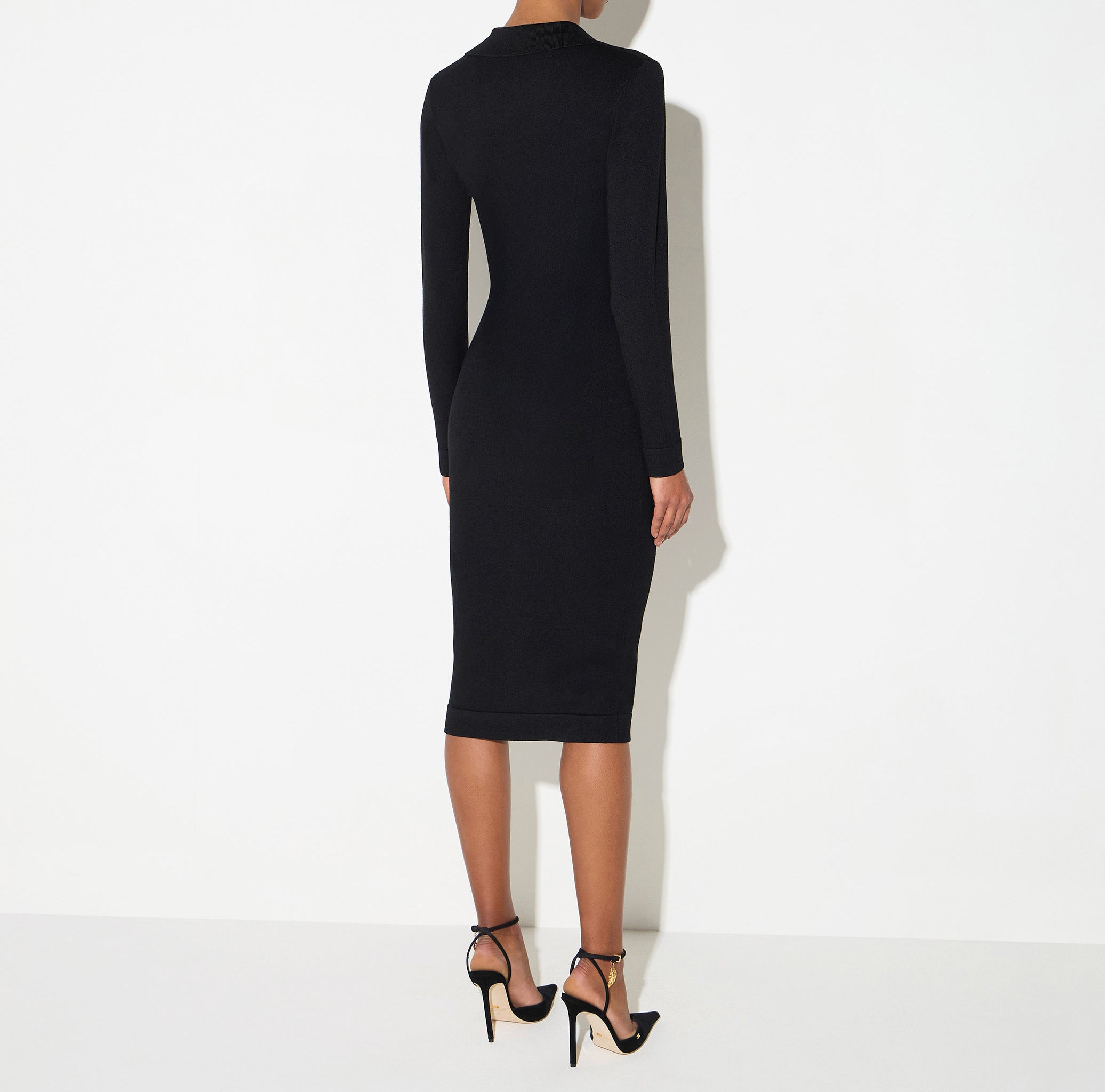Elisabetta Franchi AM59S67E2 abito midi nero polo