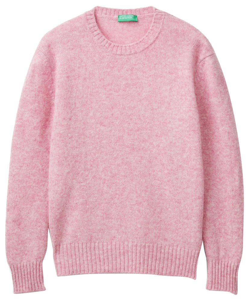 Benetton Maglieria 103me1n23 Maglione Donna Rosa XXS girocollo