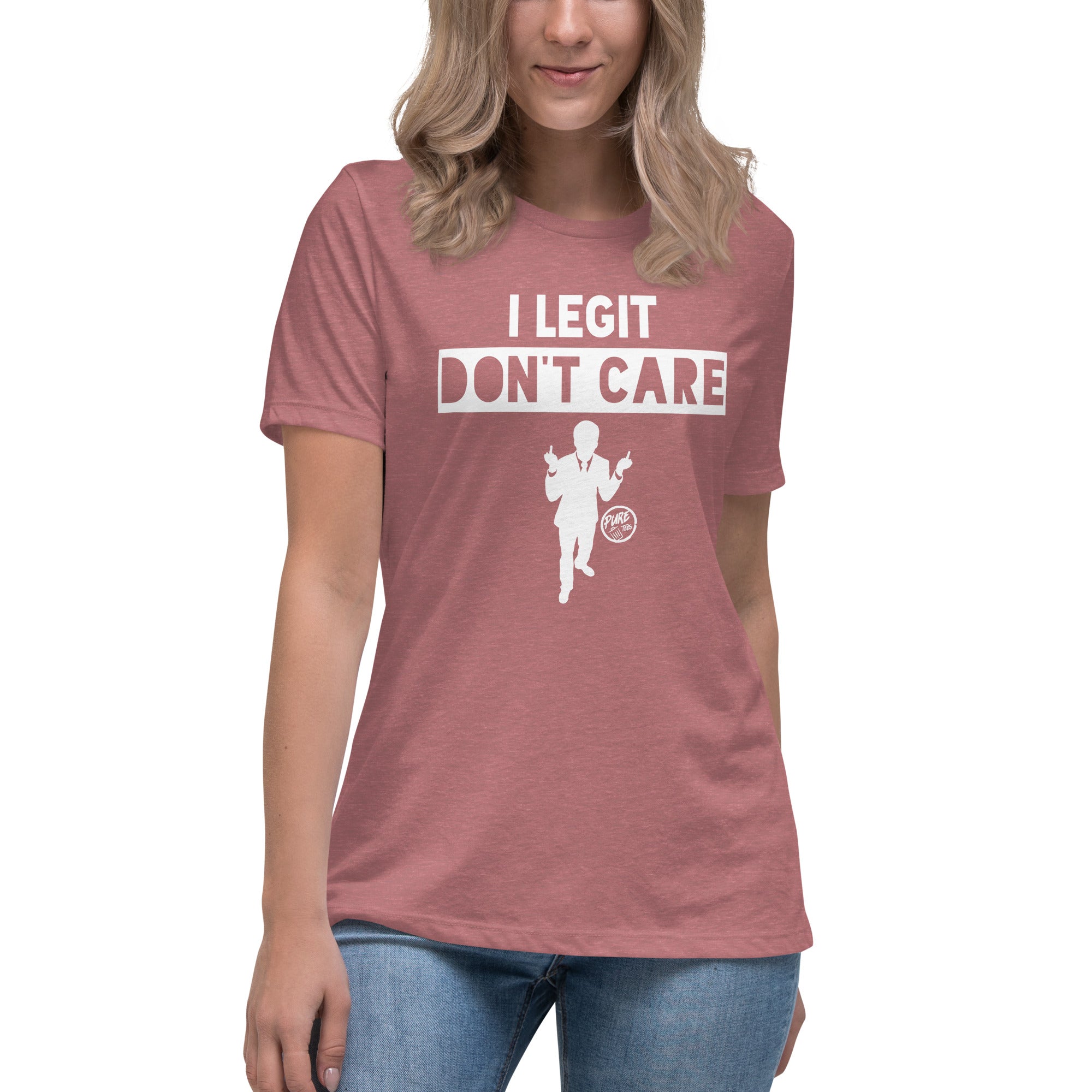 Pure Trash I Legit Don't Care t-shirt donna blu navy