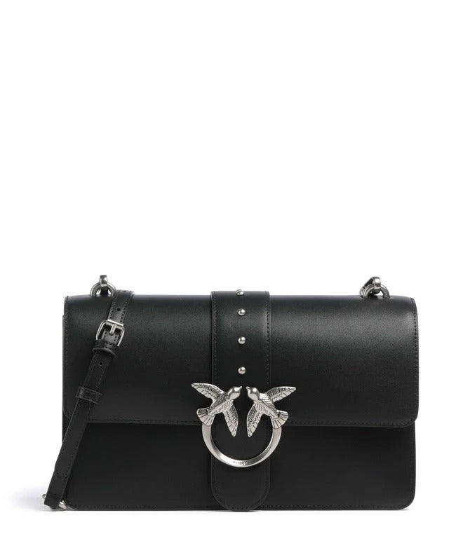 Pinko Love One Classic 105857 A0F1 borsa pelle Nero Old Silver