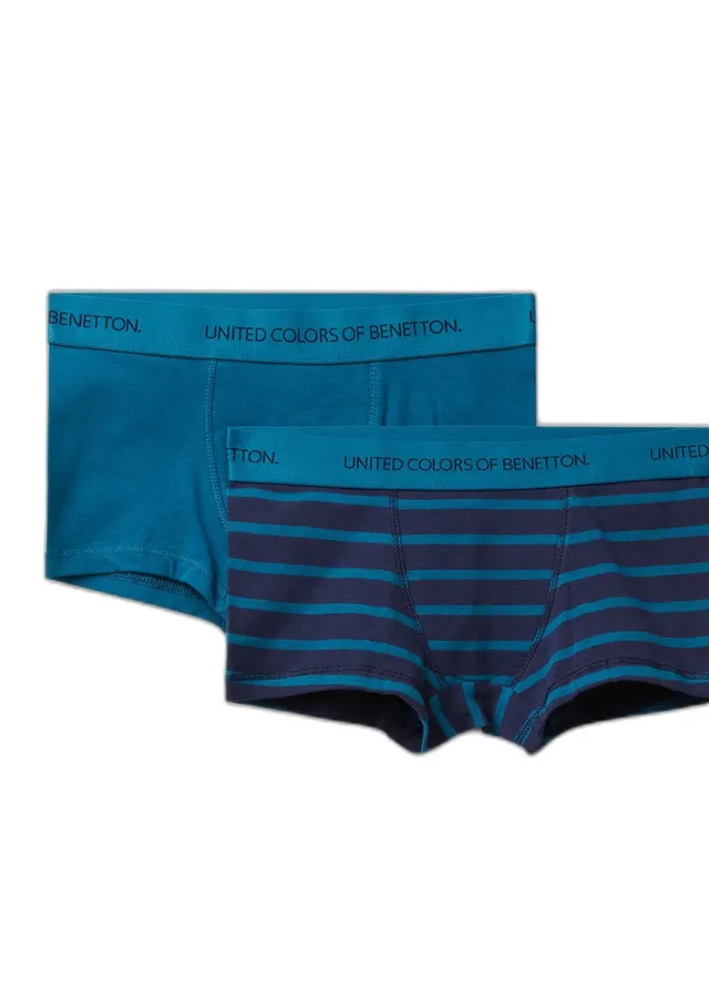 Benetton Set 2 Boxer Uomo Cotone Elasticizzato