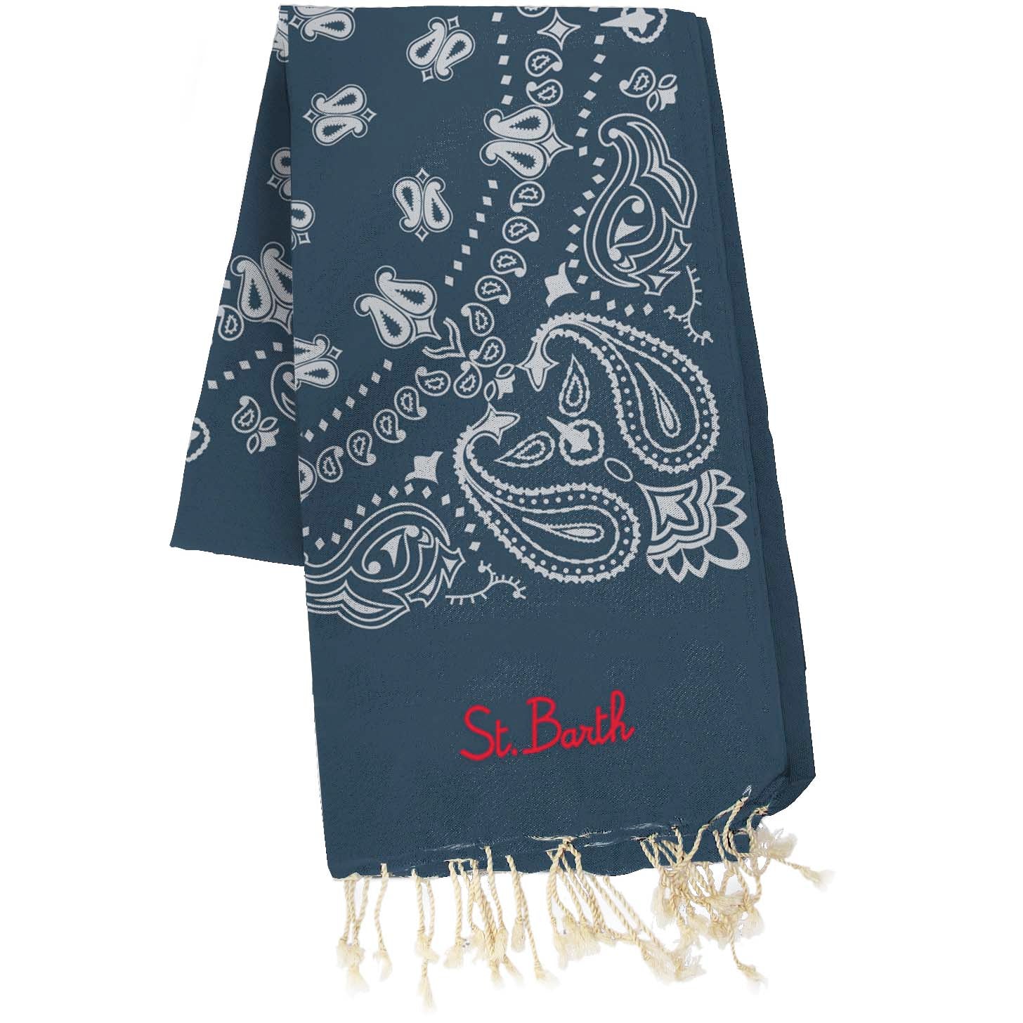 MC2 Saint Barth Foutas telo mare navy bandana cotone
