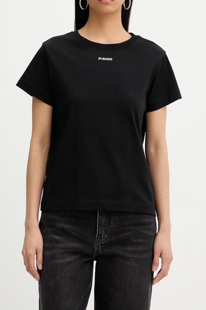Pinko 100373 A34F T-Shirt Cotone Nero Donna Regular