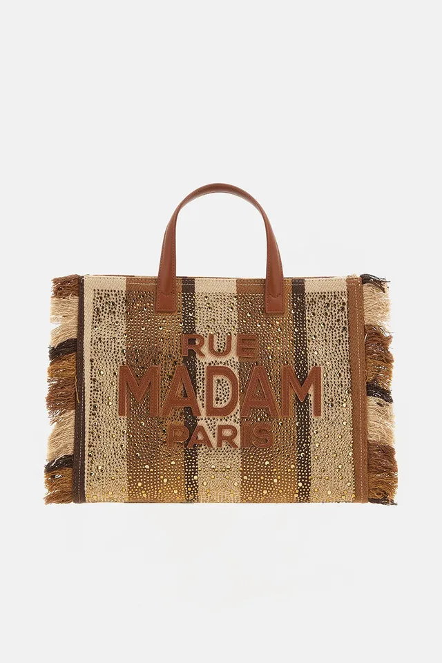 Rue Madam 1528 Casablanca Tote borsa stripes brown