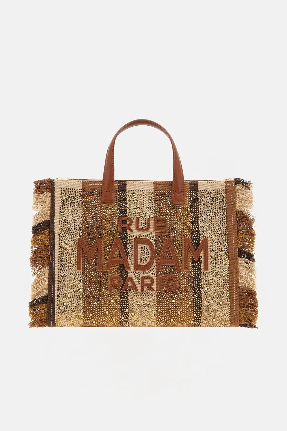 Rue Madam 1528 Casablanca Tote borsa stripes brown
