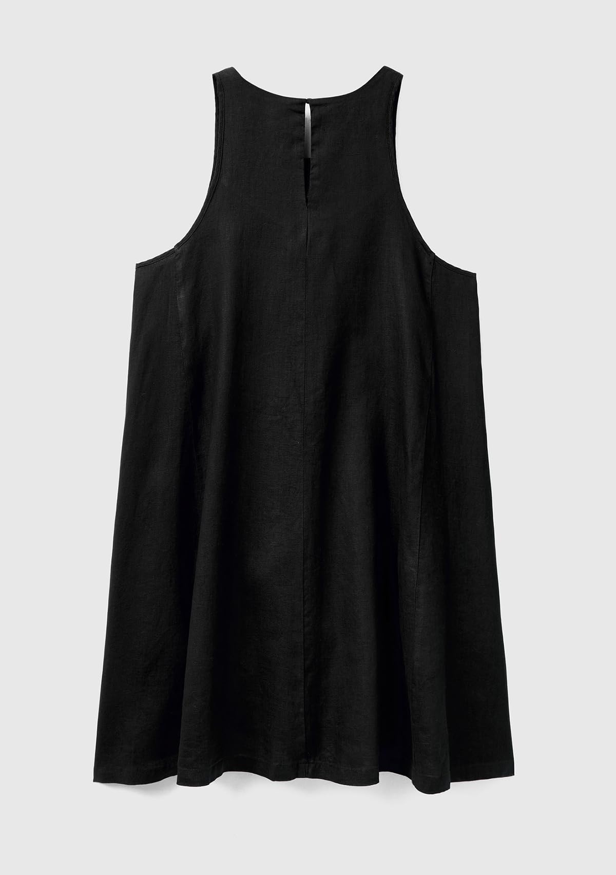 Benetton Vestito Donna Lino Svasato Tasche