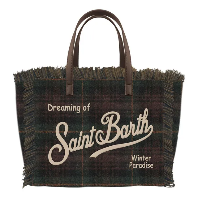 MC2 Saint Barth Colette Wool N 00468M borsa tartan verde