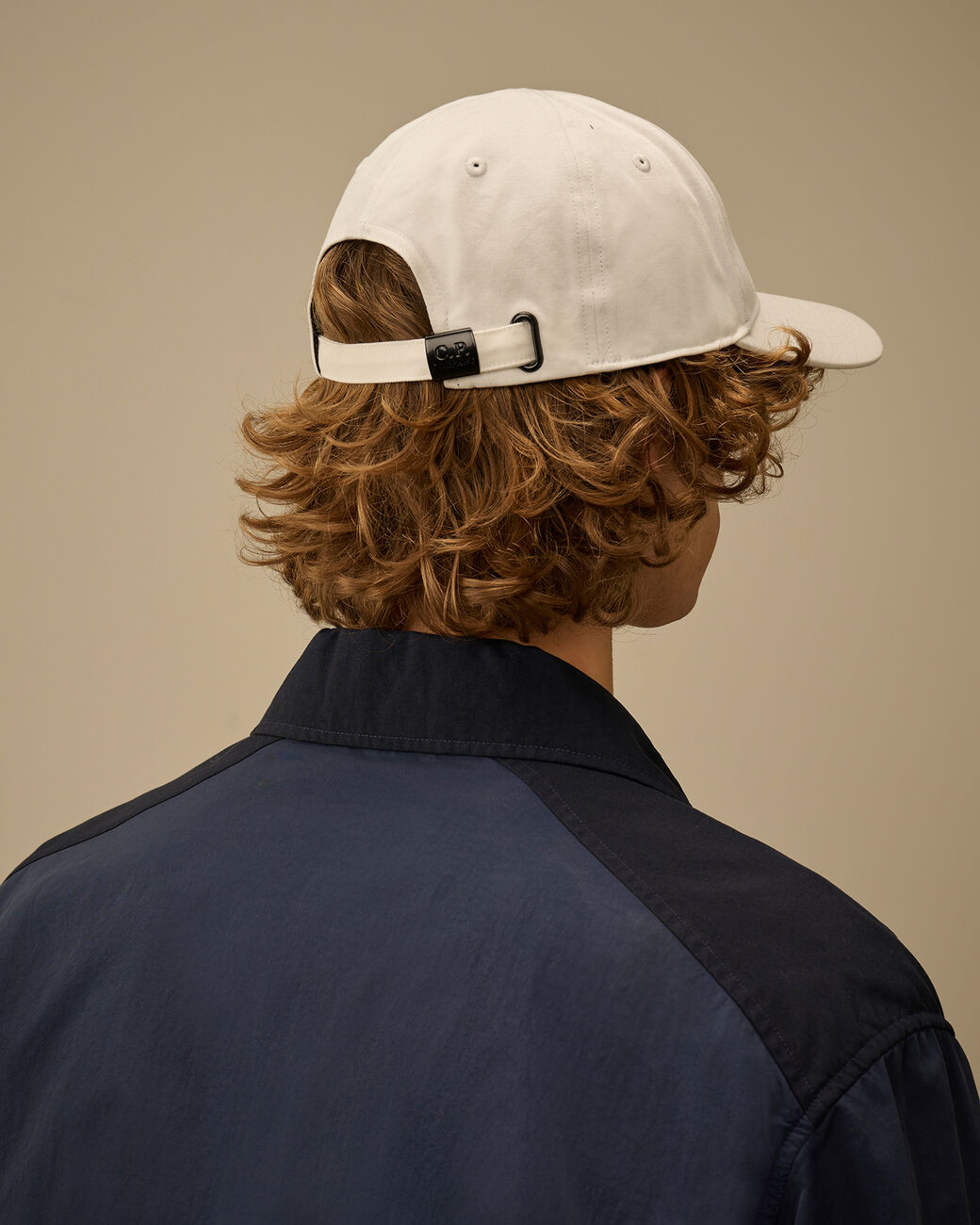 C.P. Company baseball cappello uomo bianco gabardina cotone