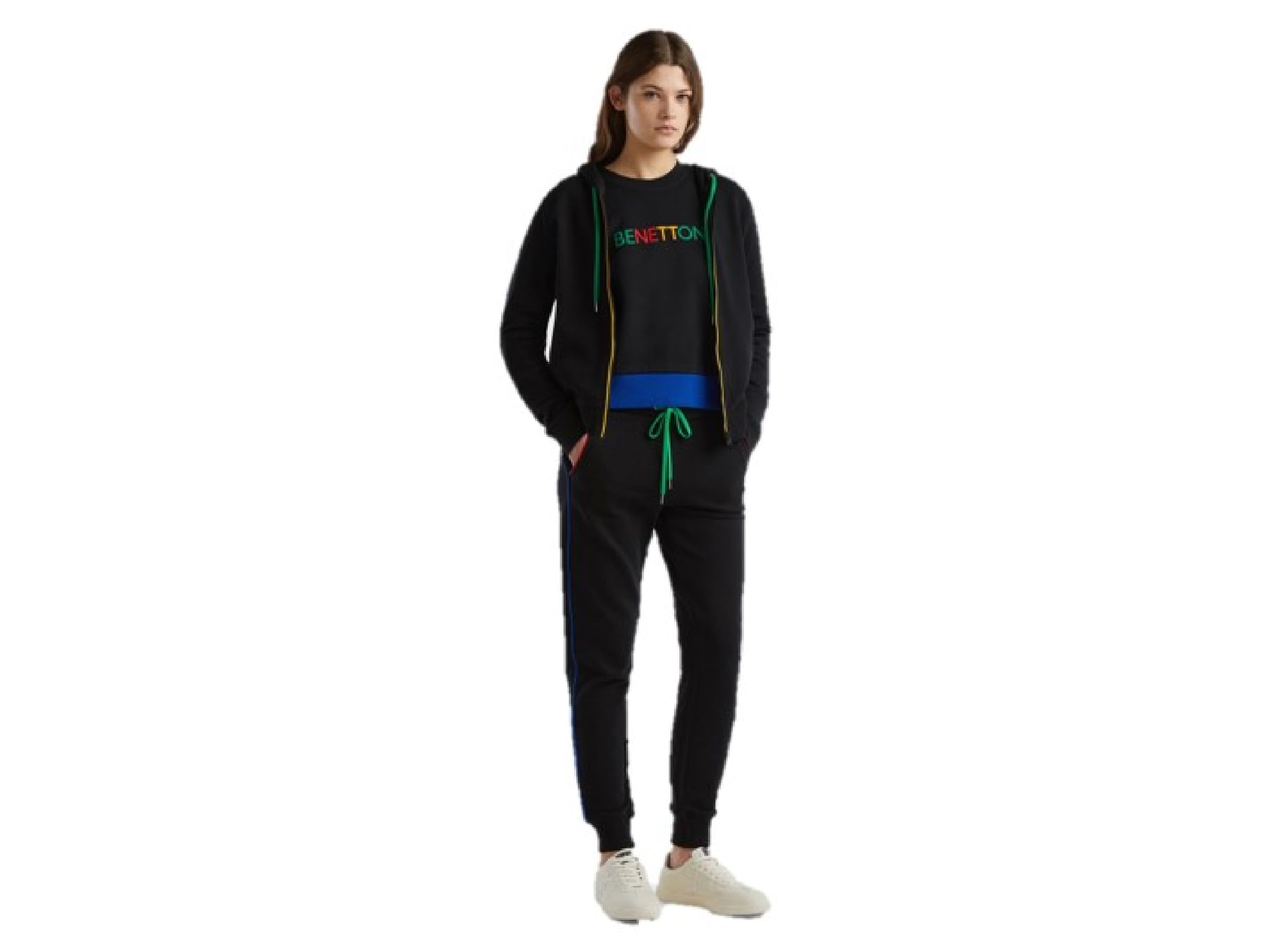 Benetton Pantaloni Donna Felpa Nero