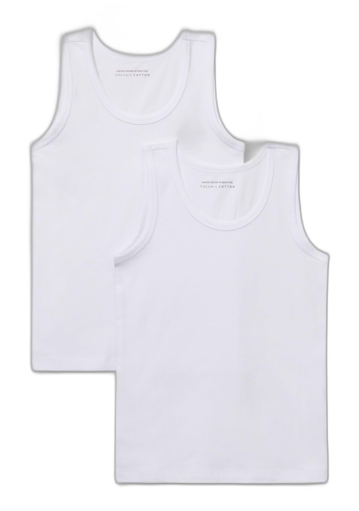 Benetton 3op80h014 Set 2 Canotte Bimbo Bianco 101