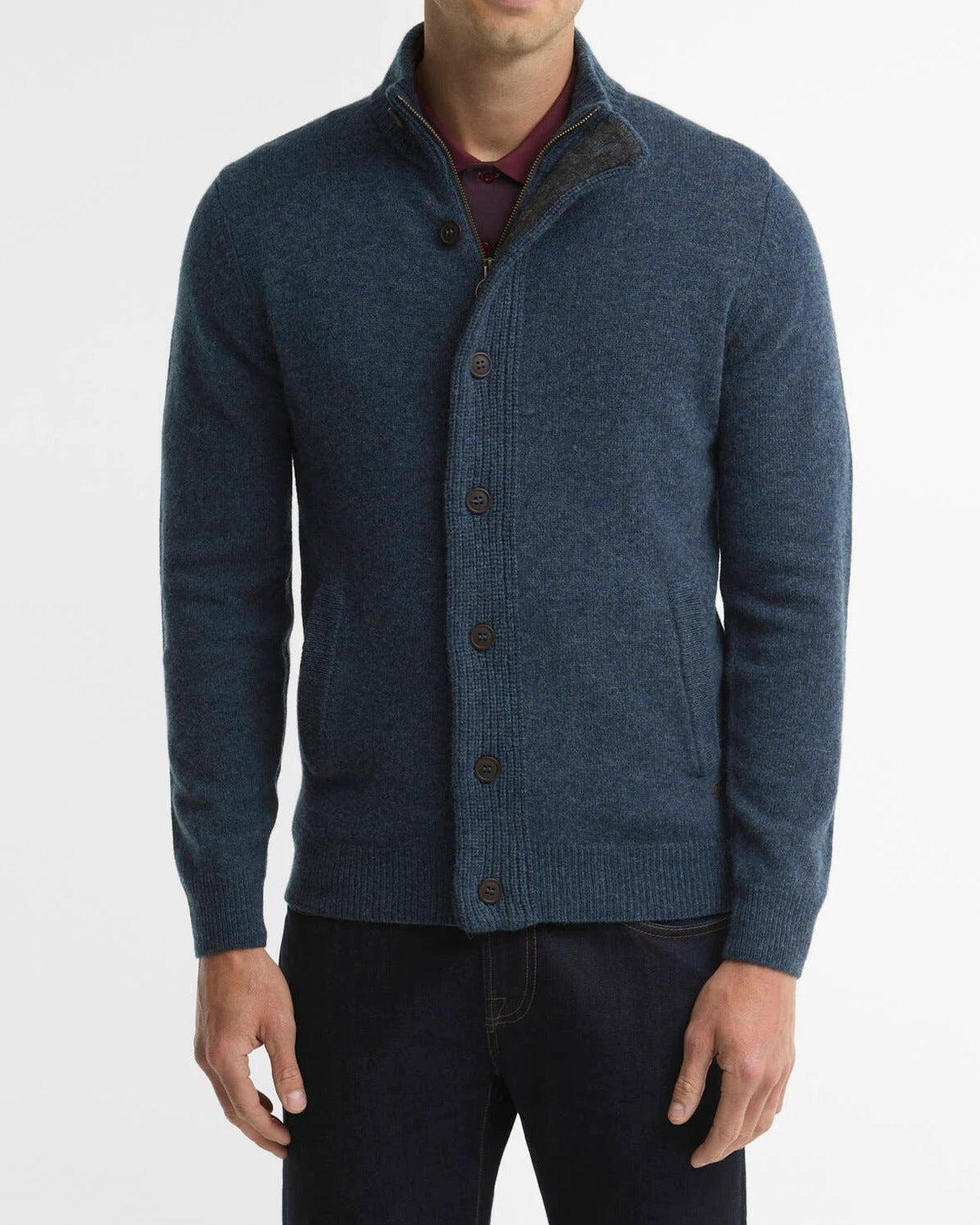 Barbour Essential Patch MKN0731 maglione uomo indigo lana