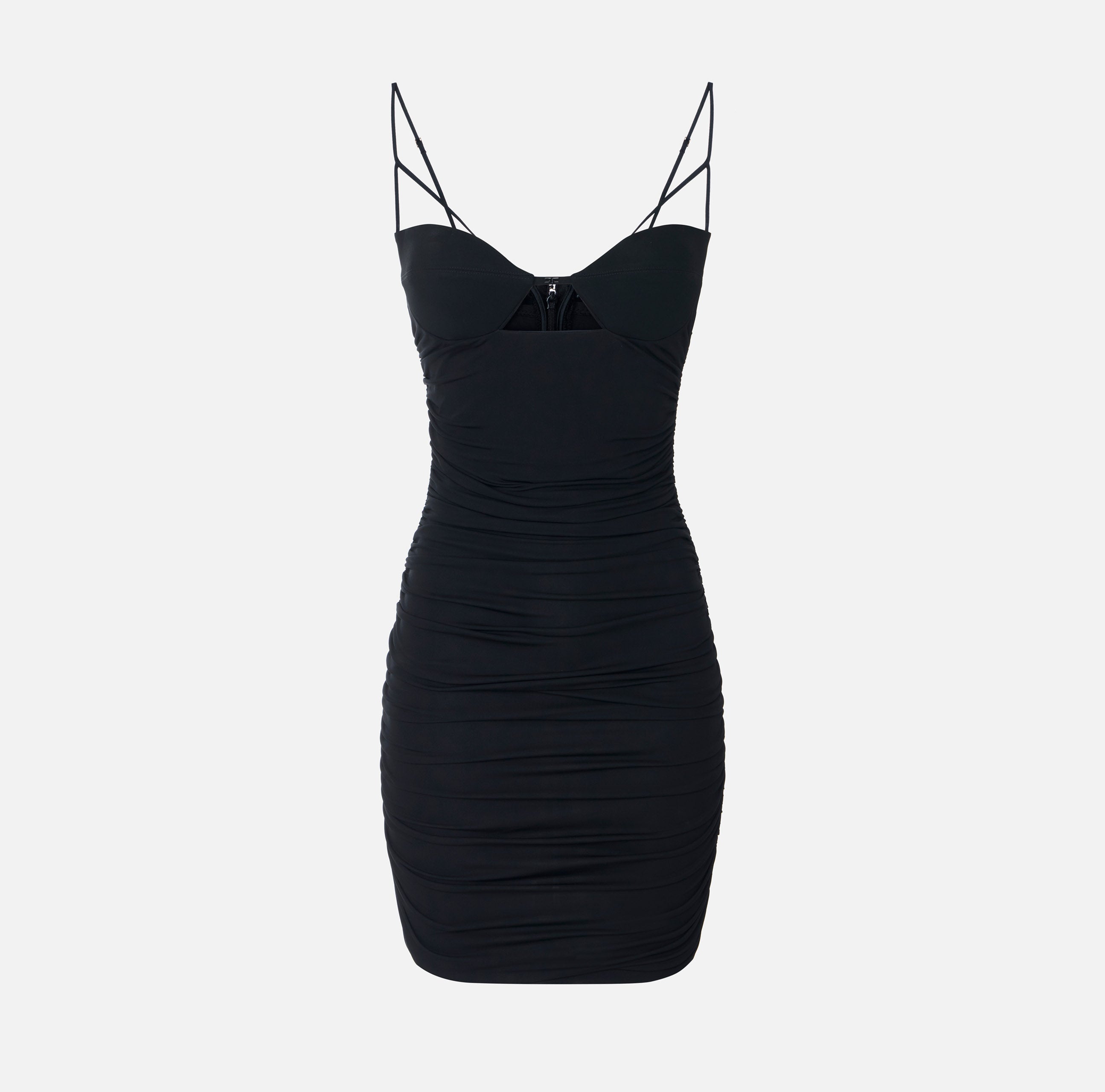 Elisabetta Franchi Abito Corto Donna Nero Drappeggiato