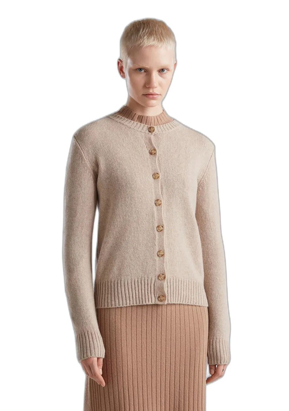 Benetton Coreana 103me500l Cardigan Donna Shetland Regular