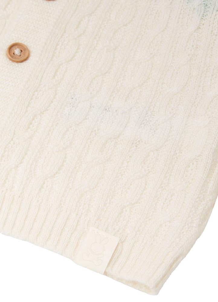 Benetton Cardigan Bimbi Misto Lana Trecce Bianco Taglia 68