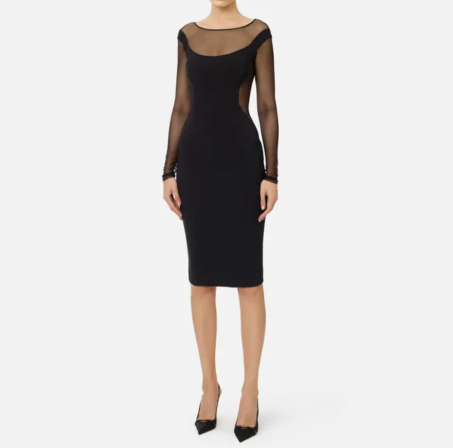 Elisabetta Franchi AB89862E2 Abito Midi Nero 40