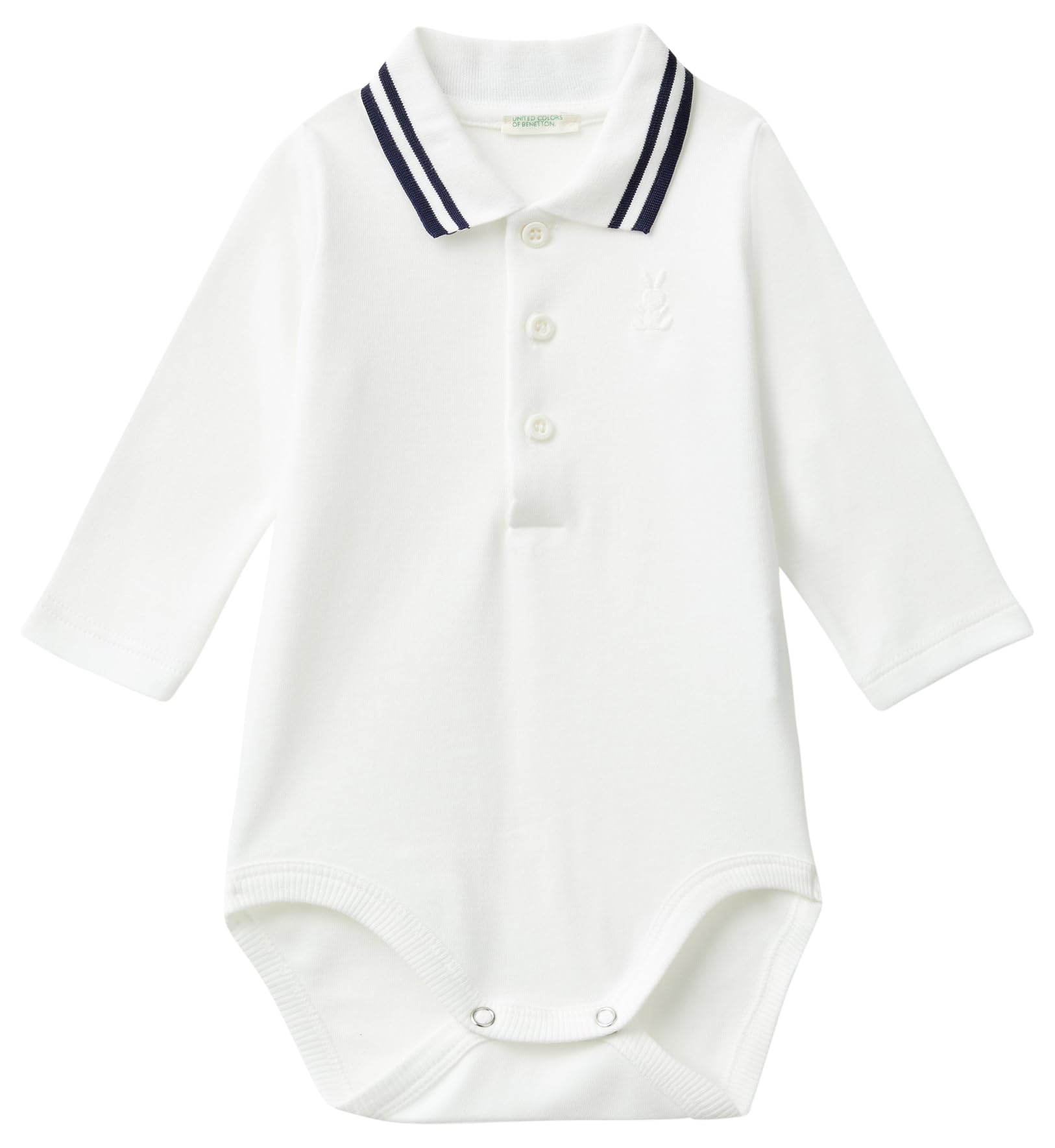 Benetton 3cdiab00f Body Neonato Manica Lunga Cotone Bianco