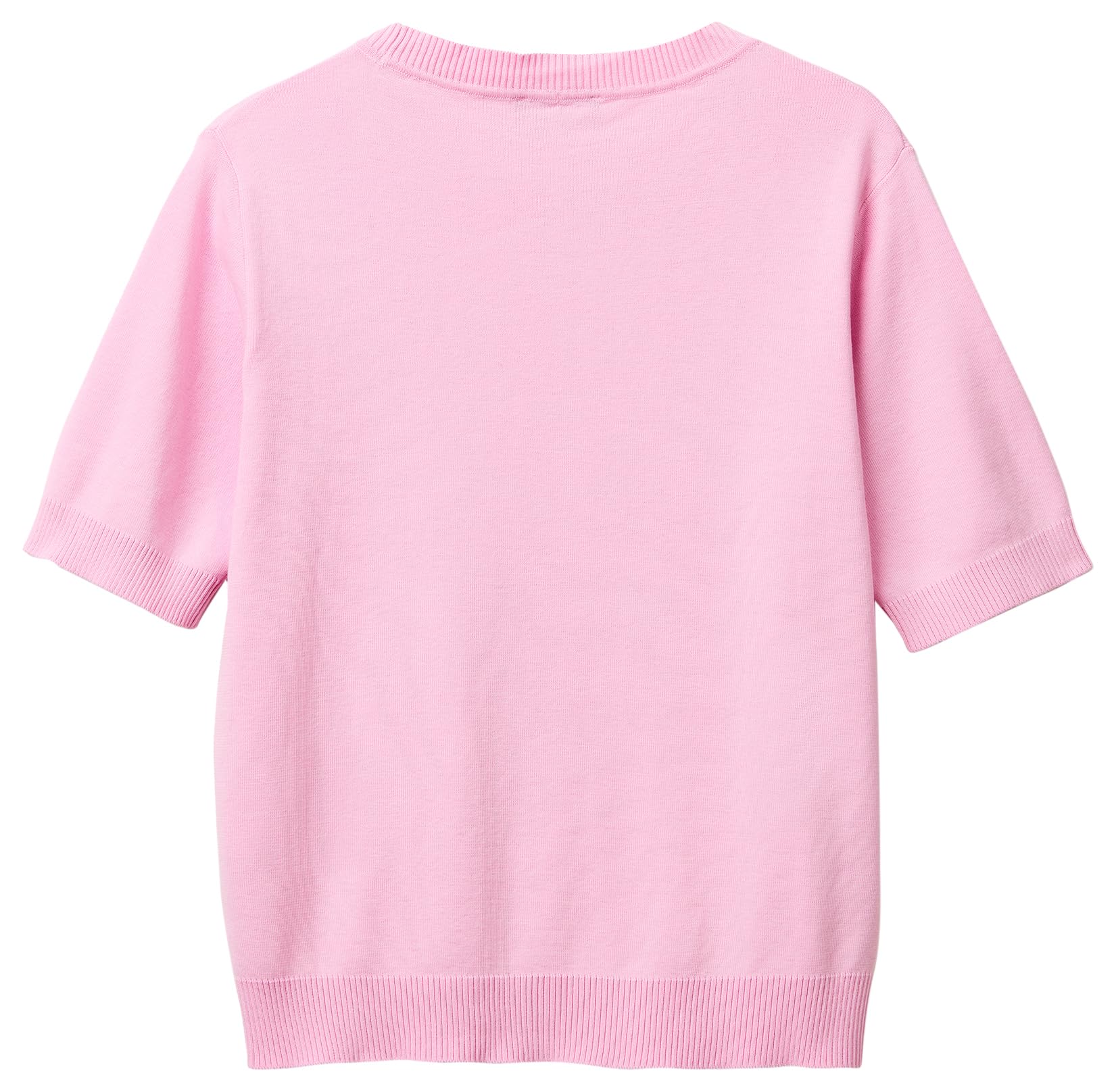 Benetton Maglia Donna Girocollo Manica Corta Tinta Unita