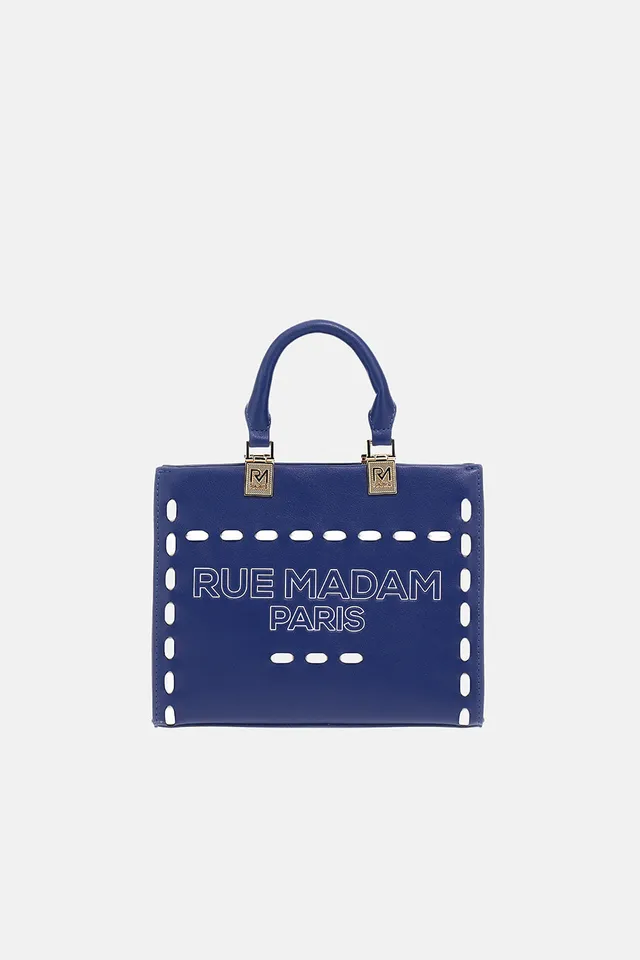 Rue Madam 1532 Iconique Spring mini tote navy ecopelle