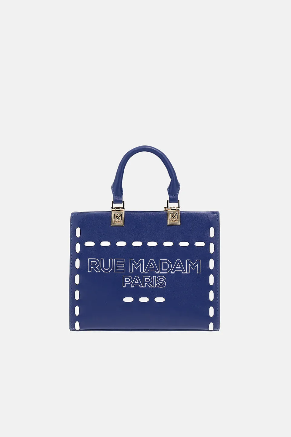 Rue Madam 1532 Iconique Spring mini tote navy ecopelle