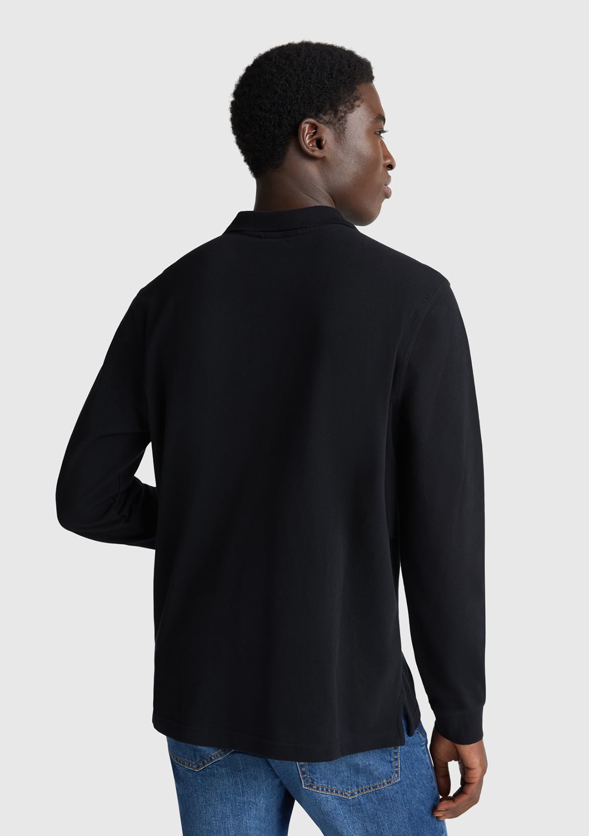 Benetton 3089j3204 polo uomo manica lunga tinta unita