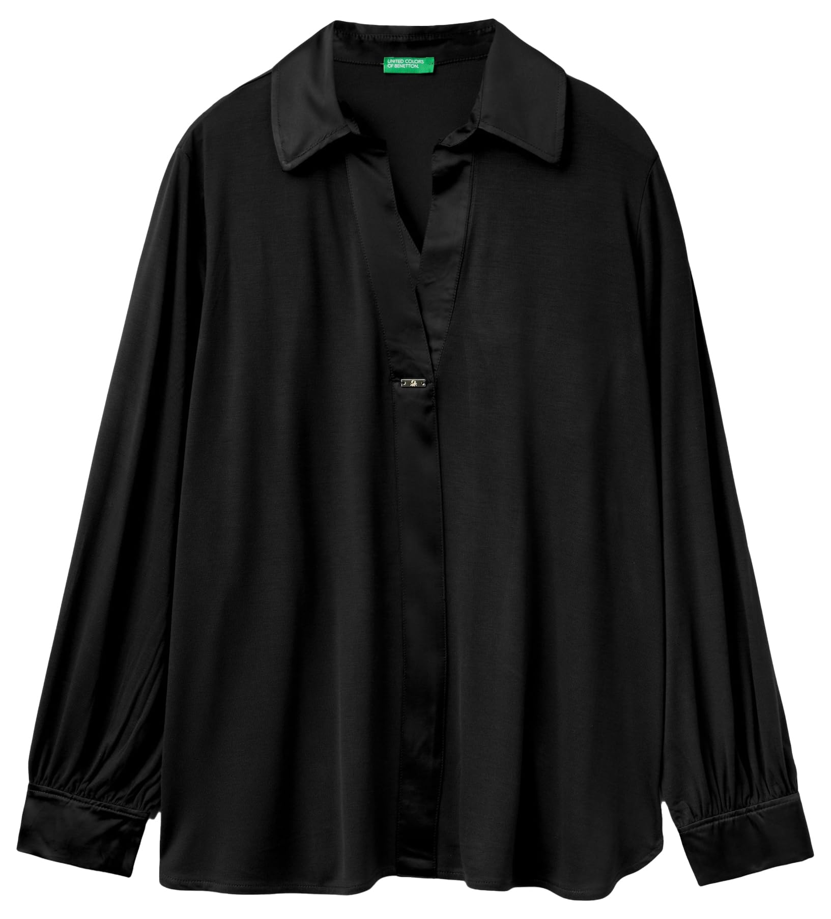 Benetton Parte Superiore Pigiama Donna Maglia Modal Seta