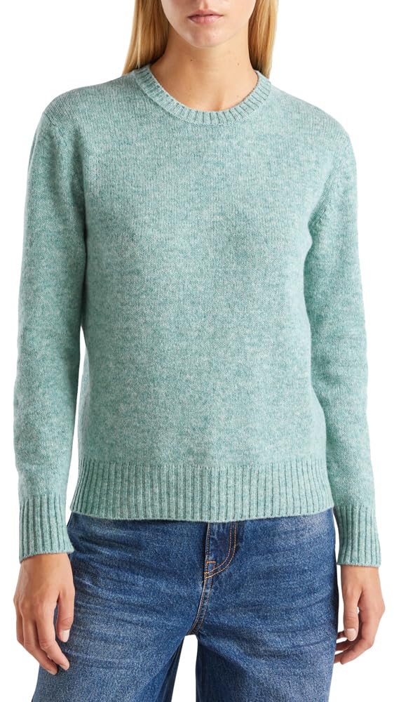 Benetton Maglieria 103me1n23 Maglione Donna Rosa XXS girocollo