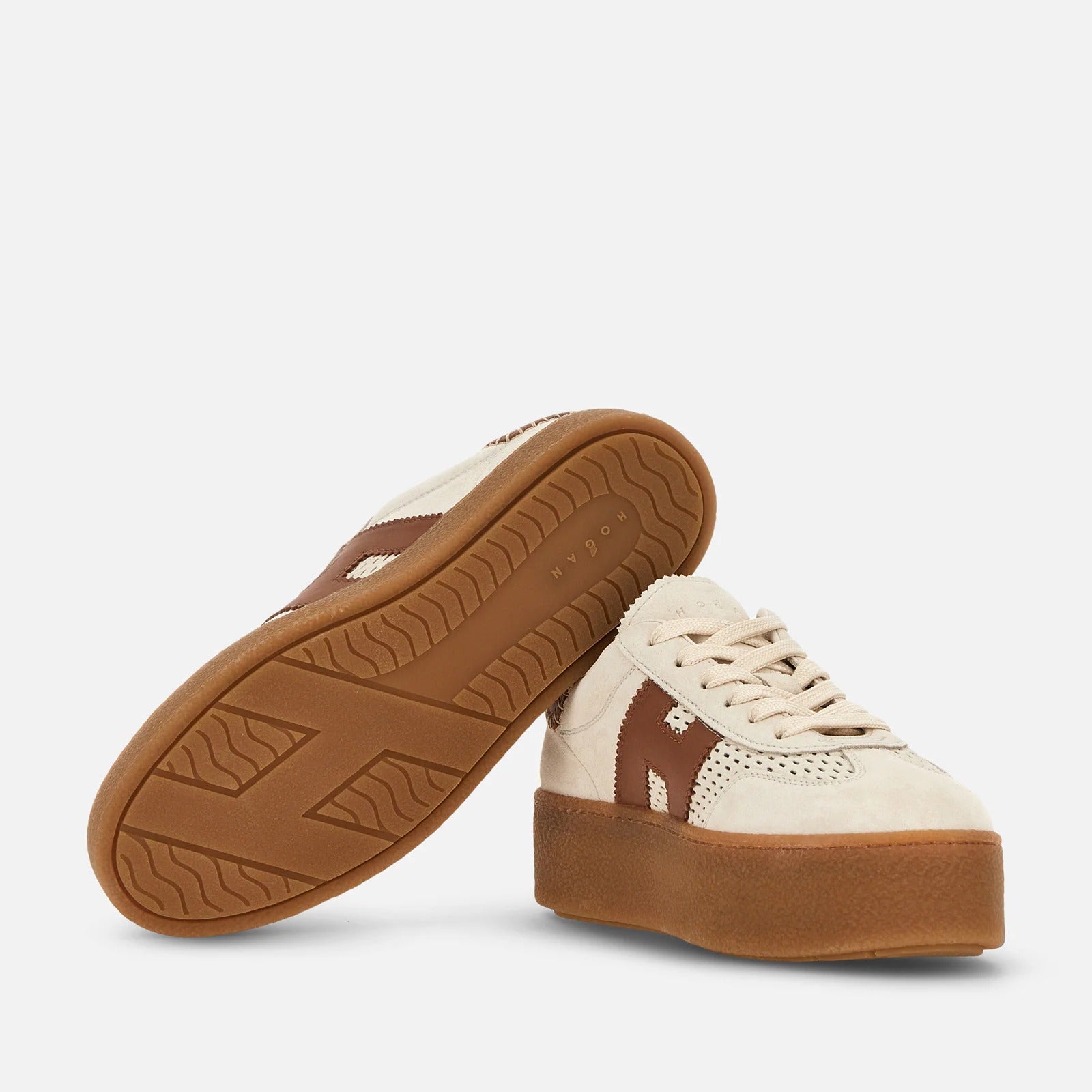 Hogan Cool HXW6980FY60UX sneakers donna Beige Marrone platform