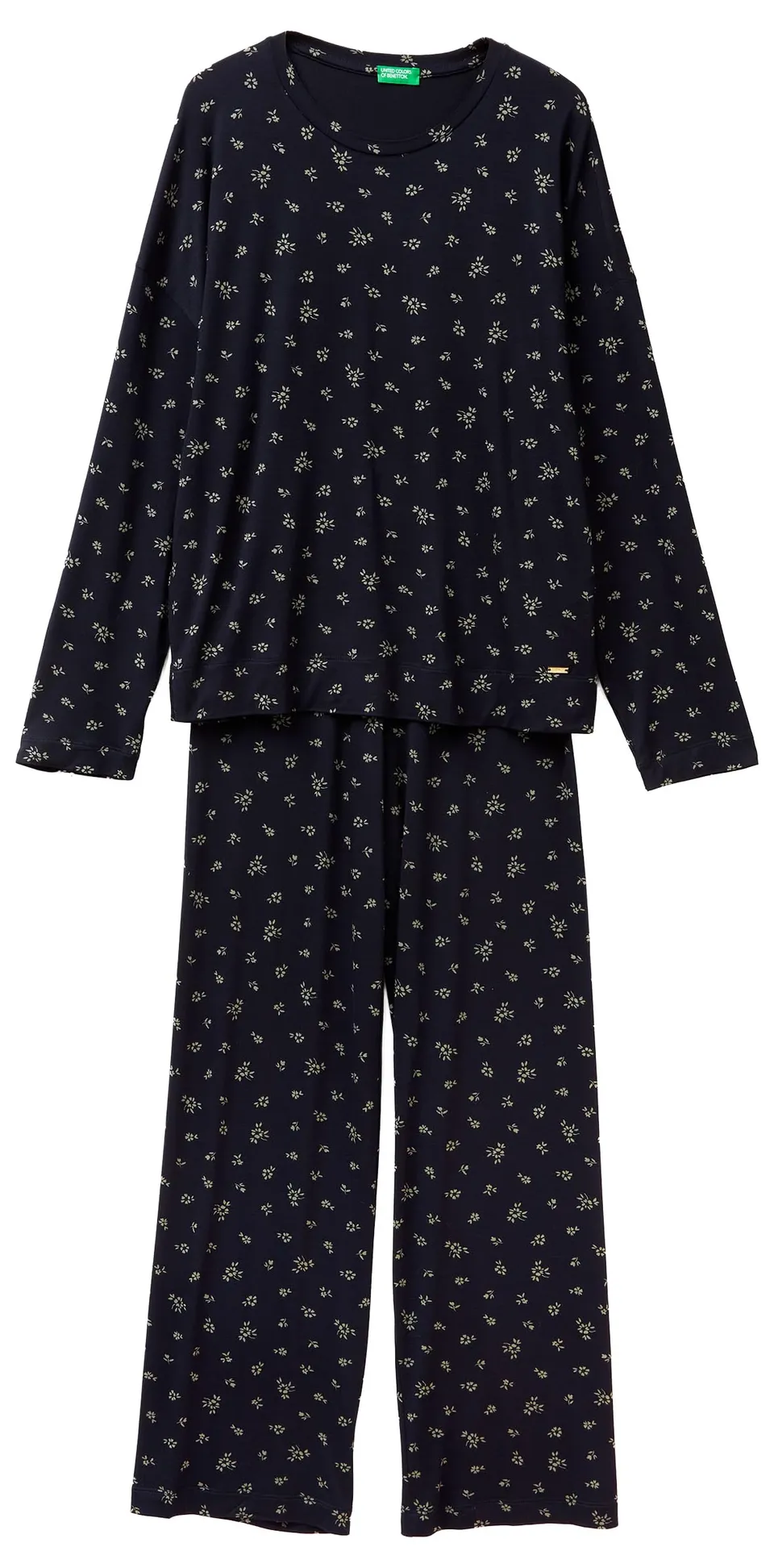 Benetton Pigiama Donna Viscosa All Over Taglia M