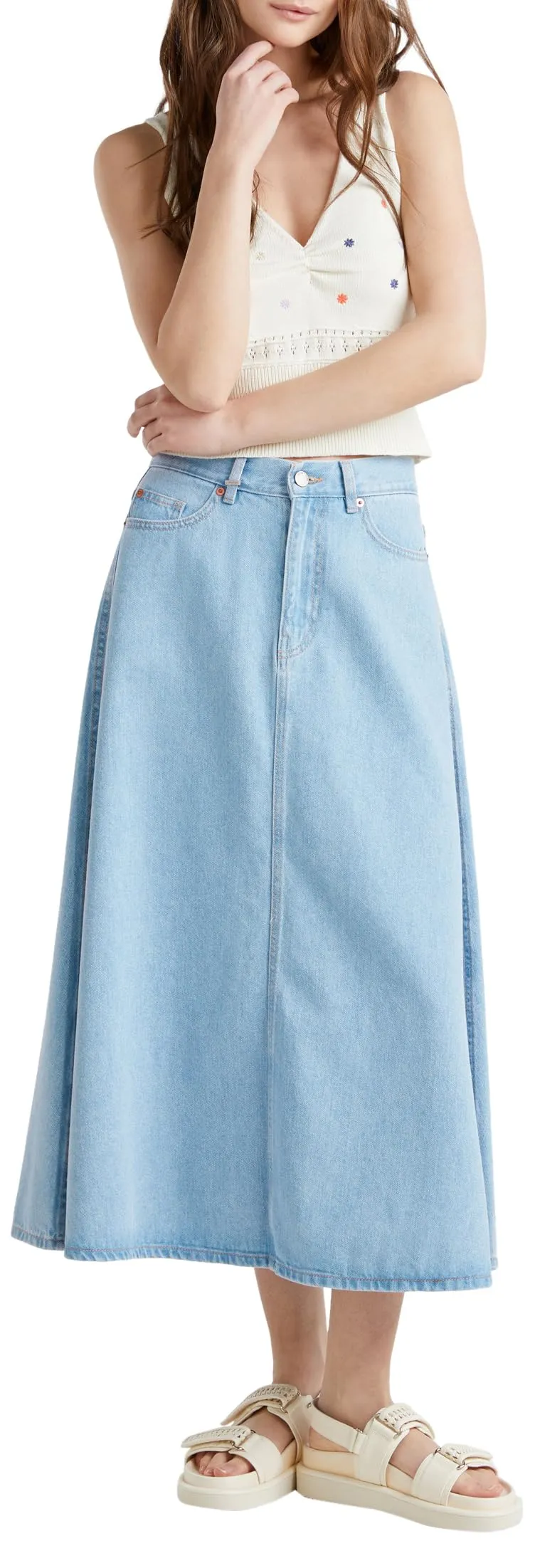 Benetton Gonne 43c8d004k gonna donna 40 denim svasata
