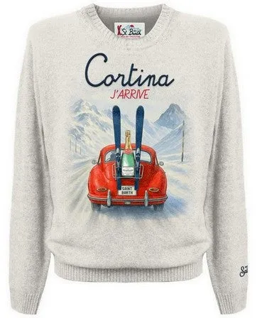 MC2 Saint Barth Heron Print 00243M Maglione uomo panna