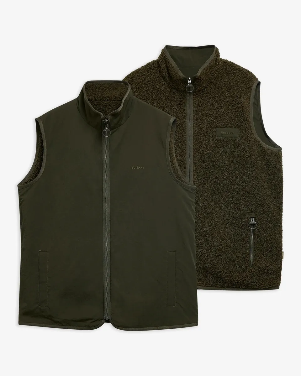 Barbour MFL0212 Gilet Reversibile Sage Pile Nylon