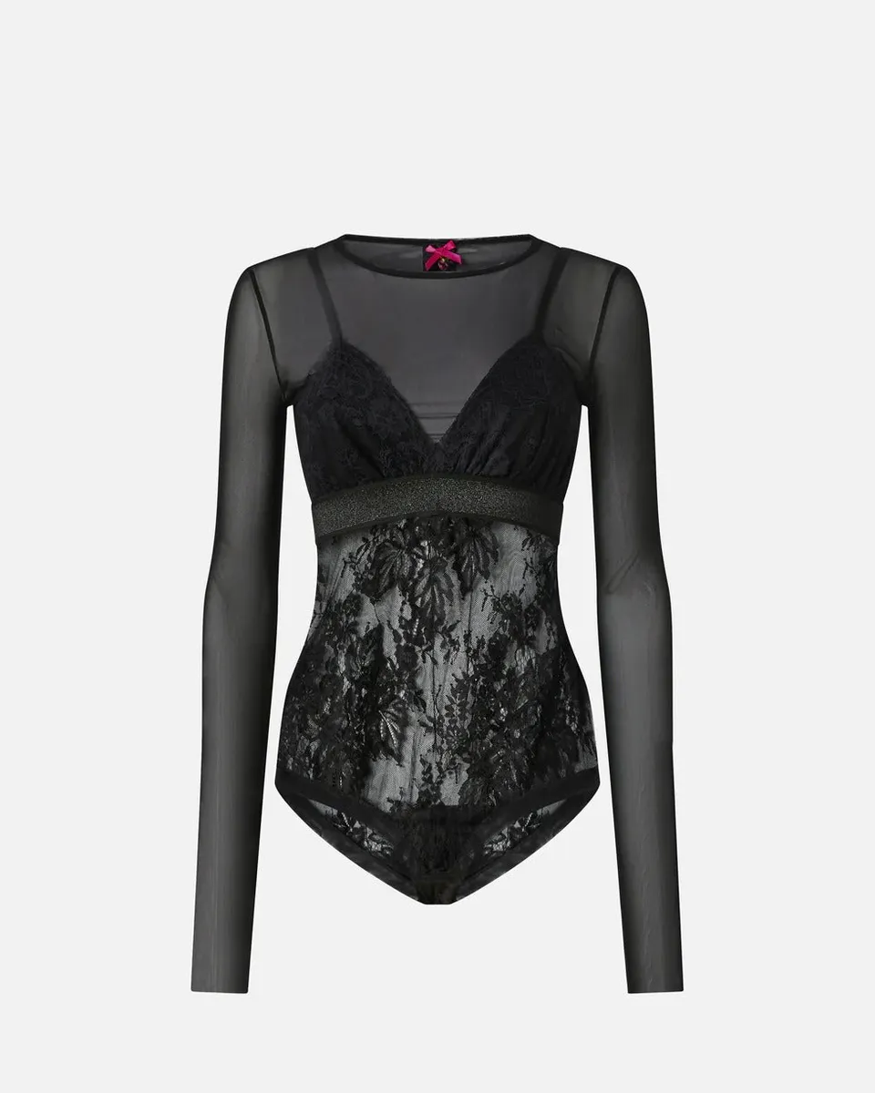 Pinko Fagiolino 106272 Body Donna Nero Pizzo