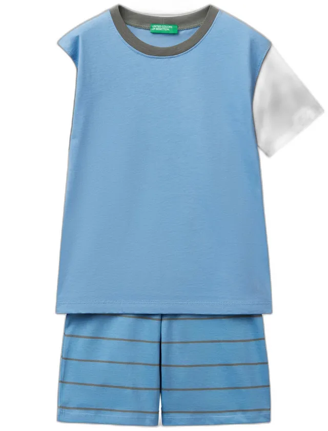 Benetton Intimo 30960P08R Set Pigiama Bambino Taglia 90 Blu
