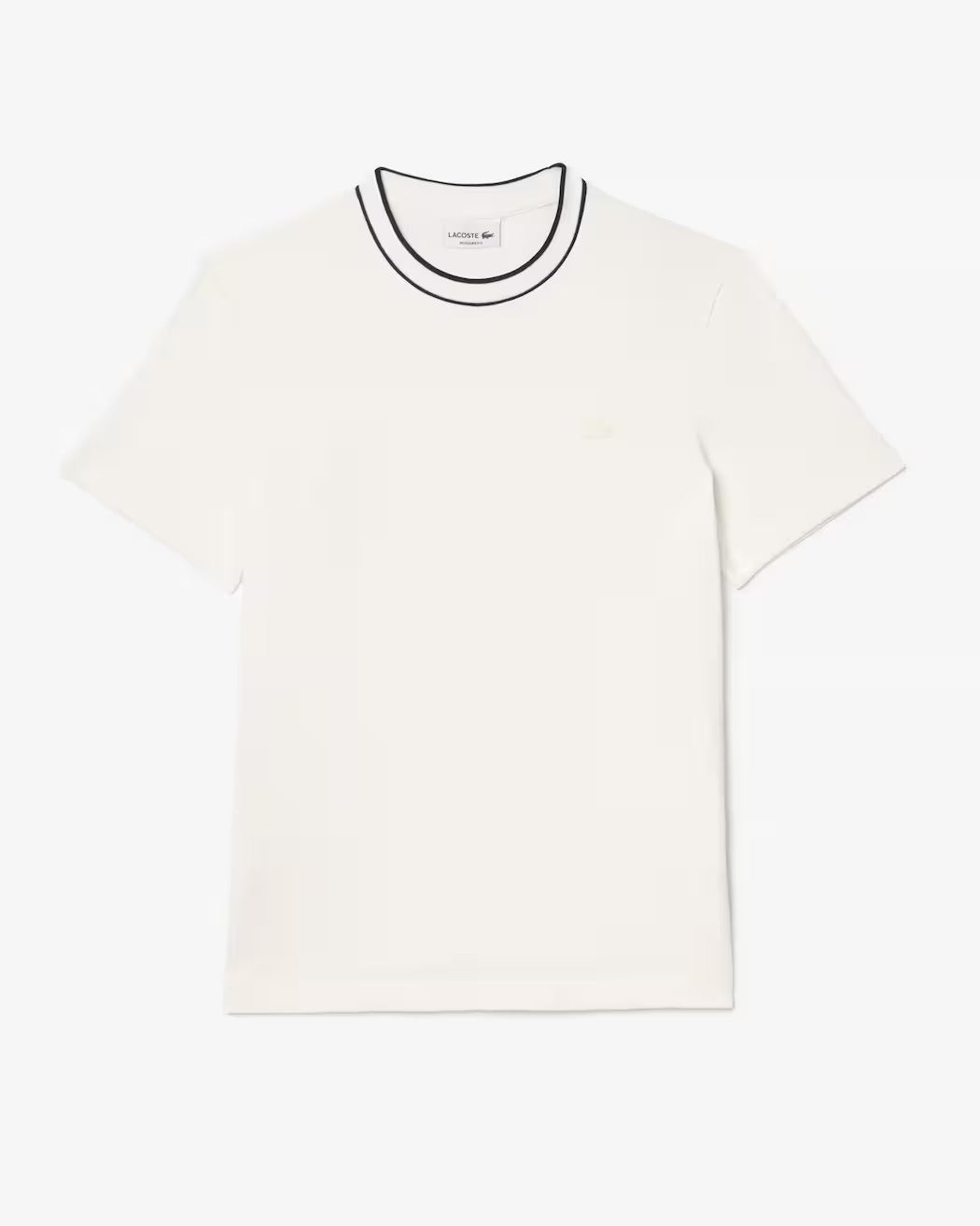 Lacoste TH8174 t-shirt uomo bianco colletto righe