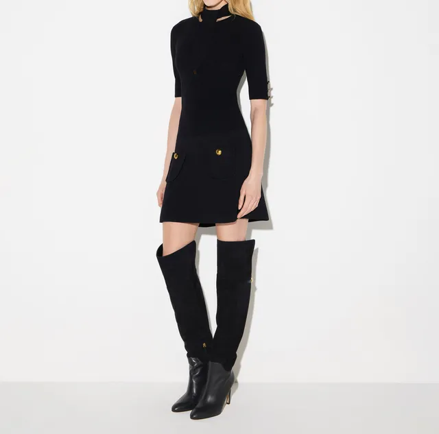 Elisabetta Franchi AM04S66E2 Abito Corto Nero Maglia