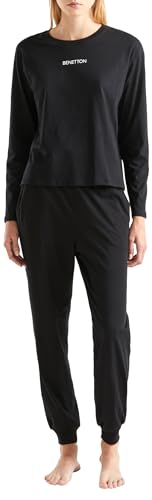 Benetton Pantalone Pigiama Donna lungo jersey con tasche