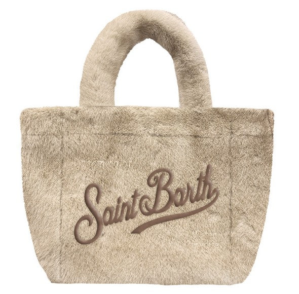 MC2 Saint Barth Vanity Mini Soft Fur borsa fango ecopelliccia