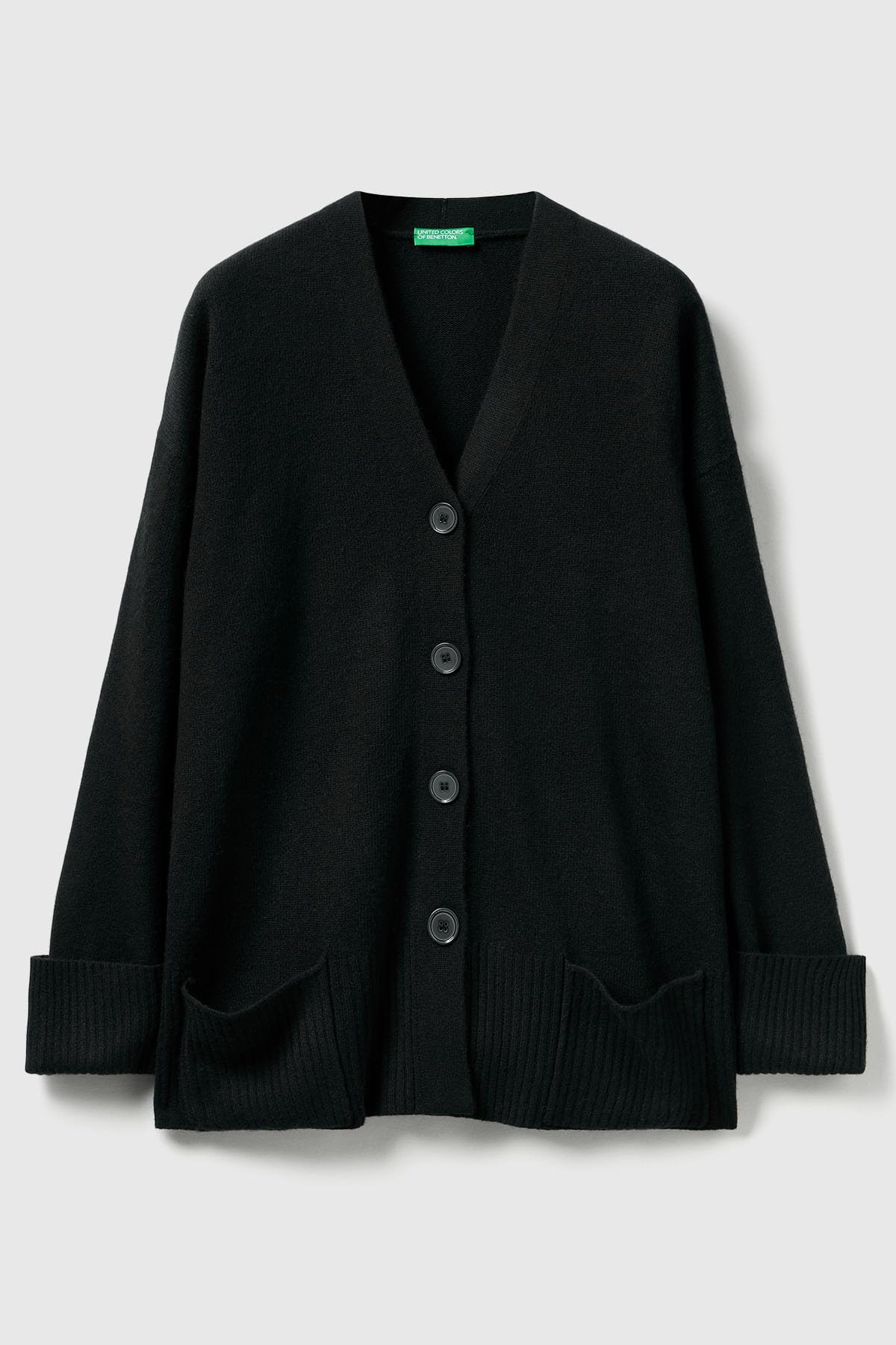 Benetton Maglieria Cardigan Scollo V Donna Tasche
