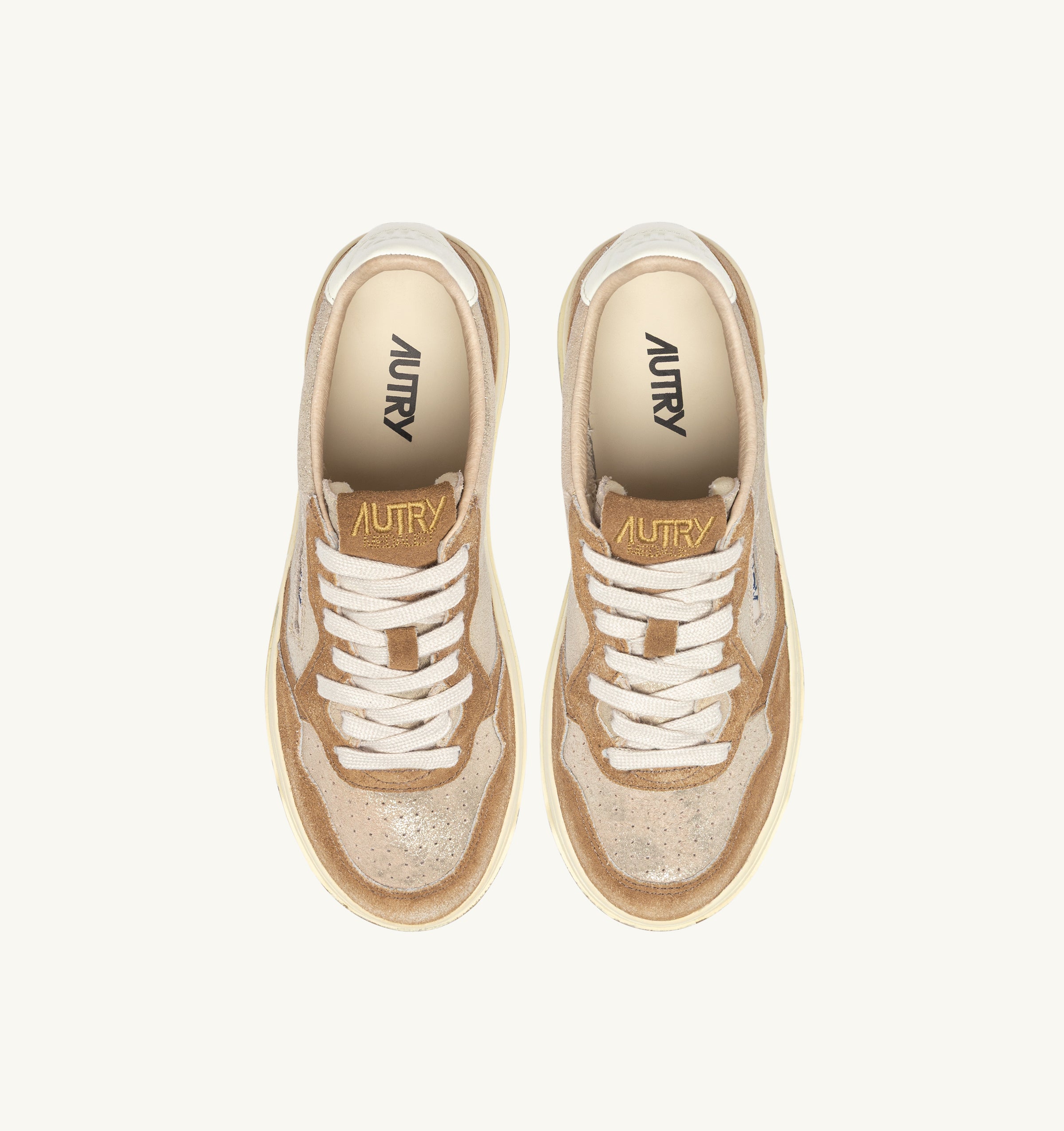 Autry Medalist Low AULW-YB01 sneaker pelle platino beige