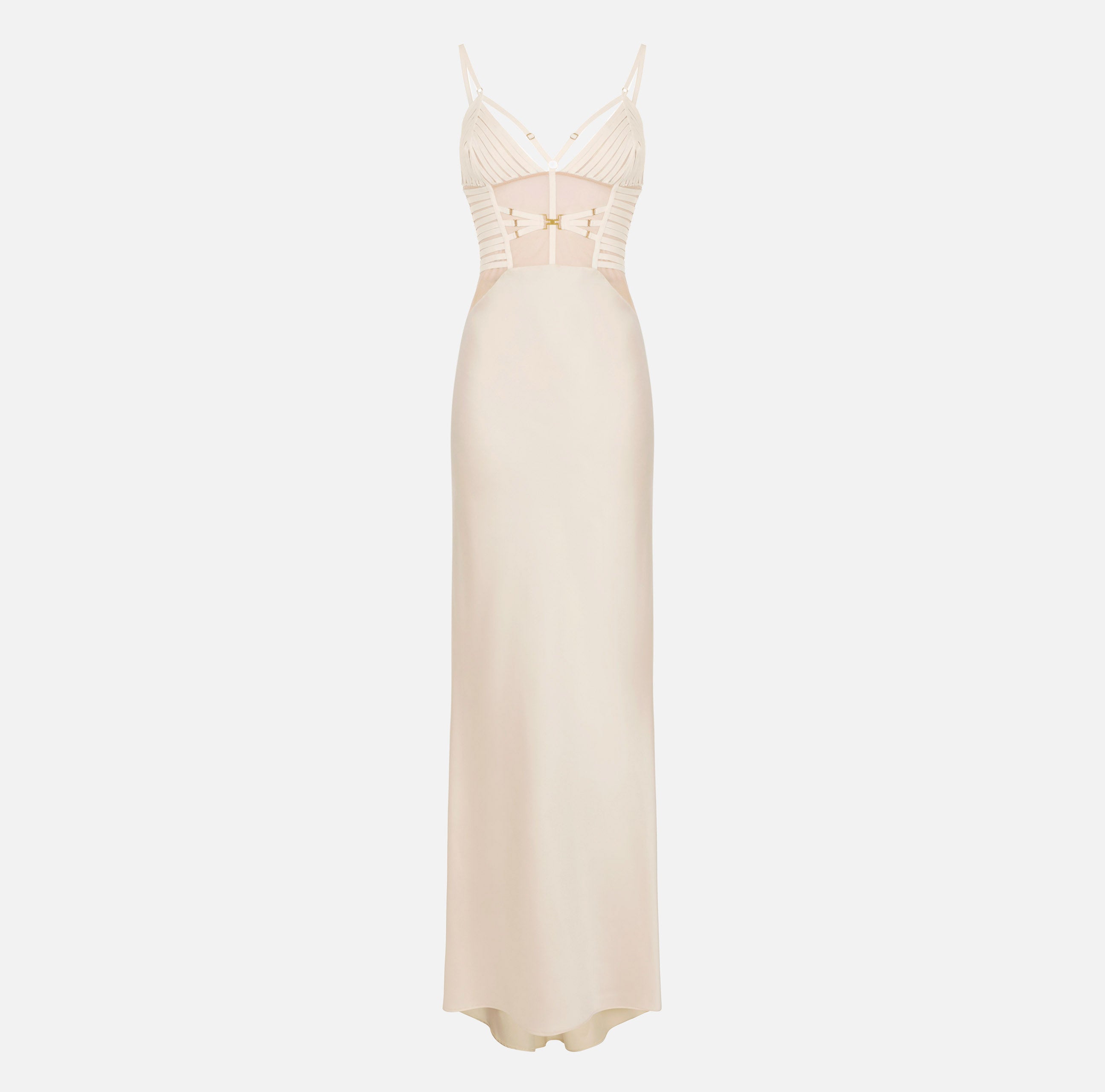 Elisabetta Franchi ABR5362E2 abito raso avena donna