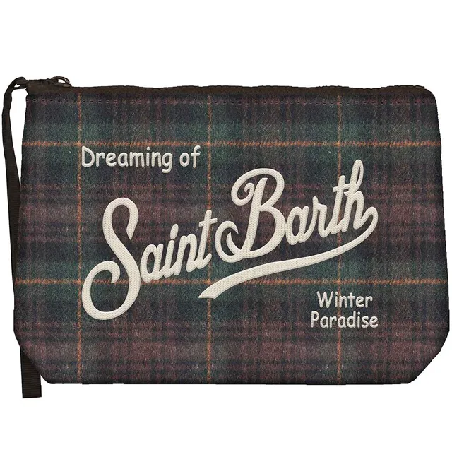 MC2 Saint Barth Aline Wool 00468M pochette tartan verde