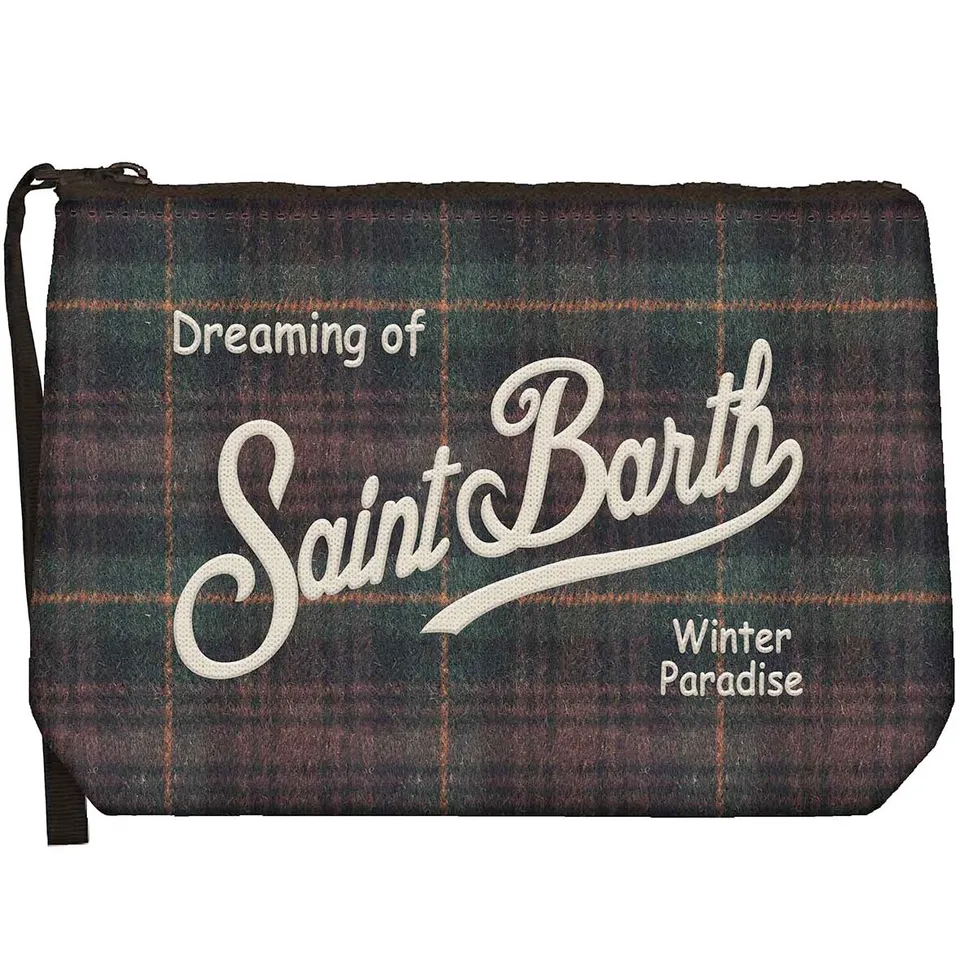 MC2 Saint Barth Aline Wool 00468M pochette tartan verde
