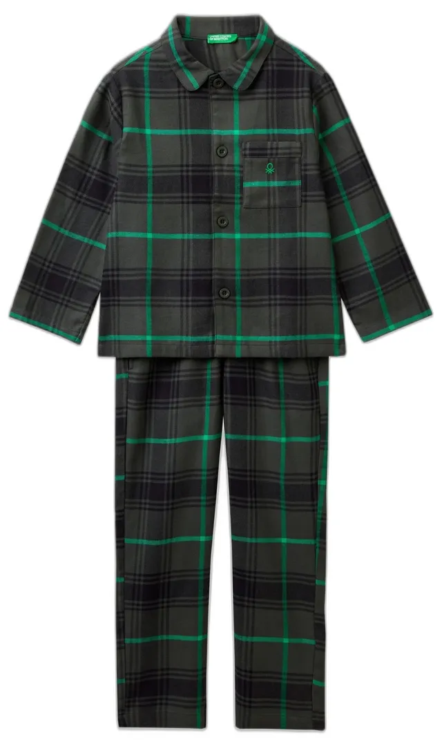 Benetton Pigiama Ragazzo Flanella Quadri XXL