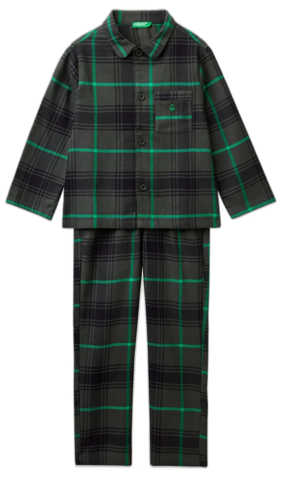 Benetton Pigiama Ragazzo Flanella Quadri XXL
