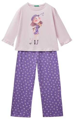 Benetton pigiama donna jersey manica lunga con stampa