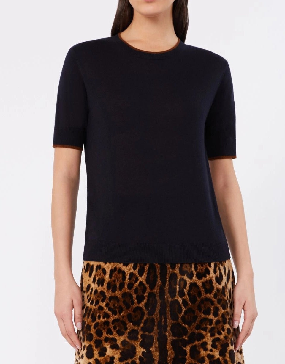 Max Mara Studio Agenda MSTAGENDA014 maglia blu/cuoio